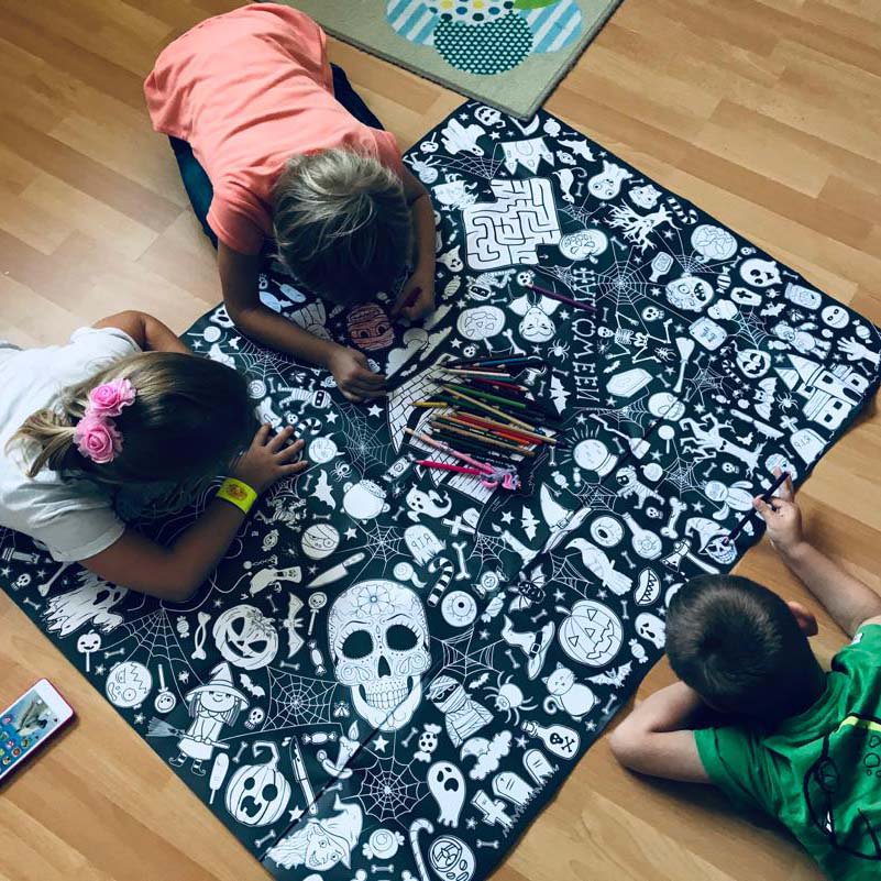 Ausmal-Tischdecke aus Papier - Motiv "Halloween"