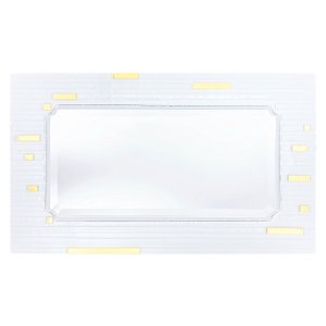 Rechthoekige wandspiegel van Fusion-glas met witte GESSATO-decoratie cm. 80X60