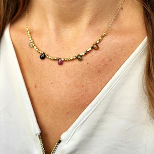 Aura Gold & Turmalin Halskette