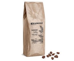 Dark roasted coffee beans in a 500g bag. Intense flavor profile with notes of dark chocolate and caramel.