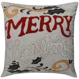 Bordado Beige y Rojo – Funda de Cojín / Kussenhoes – Navidad 45×45 cm – Urbane Hide