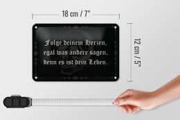 Tin sign saying 18x12cm follow your heart no matter what decoration