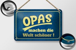 Tin sign saying 18x12cm Grandpas make the world more beautiful decoration