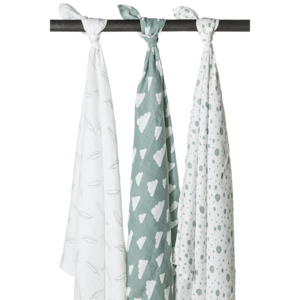 Hydrophile Tücher Dots Stone Green 120x120cm - 3er-Pack