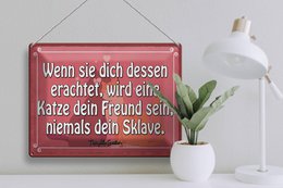 Tin sign saying 40x30cm Cat your friend never a slave