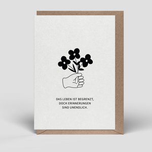 Folding card - mourning card - flowers - No. 267