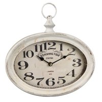 Antique white metal wall clock 27cm