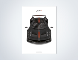 A high-performance sports car with a sleek, aerodynamic design in various color variants including white/red, carbon orange/white, carbon orange, champagne/white, champagne, purple/white, and purple.