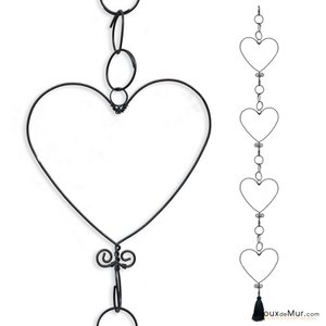 Draadslinger - Hart - Zwart - om op te hangen