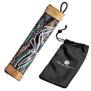 Regenstok 20cm inclusief nylon tas | muziekinstrument voor kinderen en volwassenen | Prachtig geschilderd| Bamboe