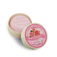 Rose exfoliating soap with wooden box 100g