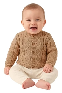 Babygebreid vest, geometrisch patroon
