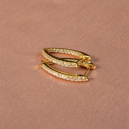 Diamant-Regentropfen-Creolen Gold