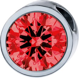 Zawieszka PURE okrągła, 6mm, z kamieniem w wybranym kolorze, wykonana ze stali chirurgicznej