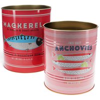 XL storage tins (set of 2) - Fish