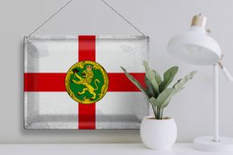 Tin Sign Flag Alderney 40x30cm Flag Alderney Vintage