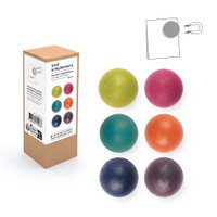 Box of 6 small magnetic wooden balls - Color