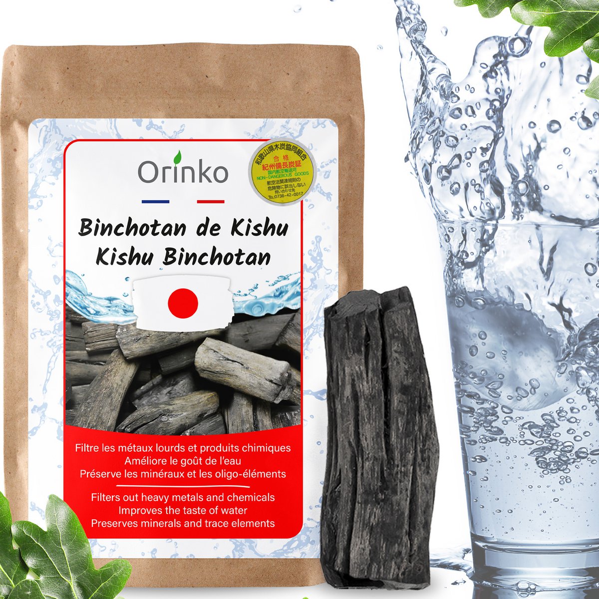 Carbone Attivo Binchotan Giapponese Di Kishu - 5 Bastoncini Per Purificare L'Acqua, 150g - Foto 4