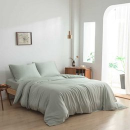  Soft, cozy duvet cover made from 100% bamboo in a calming coco white color. Features a stylish bottle neck insert strip for a unique design.