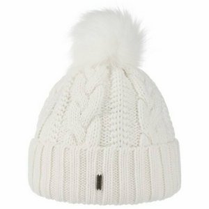 Premium women's winter hat »Feeded knitting caps white» bobble cap »Mütze» beanie