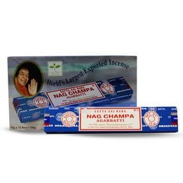 Satya Nag Champa incense sticks, 15 grams. Fragrant, spiritual incense with a natural, earthy aroma.