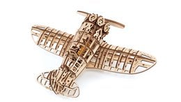 Eco Wood Art 3D Mechanical Puzzle Airplane, 1607, 42x28.7x15.4cm. Wooden 3D puzzle airplane model with intricate laser-cut design, suitable for arts and crafts projects.