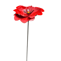 METAL LARGE RED POPPY FLOWER