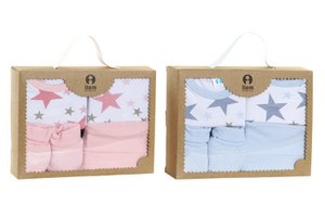 BABY-SET 4 BAUMWOLLE 25X19X6 0-6 MONATE STERNE 2 S BE169982