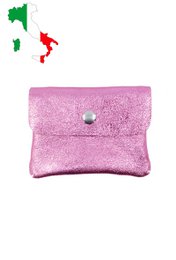 Small coin purse in glittery metallic iridescent leather ITP1058