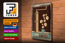Tin Sign Retro 30x40cm Coffee Coffee freshly brewed