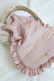 summer linen baby sleeping bag with frills, baby sleeping sack with frills 1 TOG, 1.5 TOG, 2.5 TOG