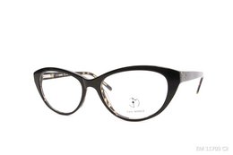 Black cat-eye eyeglasses with metal accents
