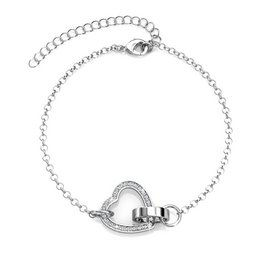 Bracciale Cuore Chiuso - Argenté et Cristal