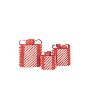 LED-Weihnachtsgeschenk – S3 – Polystyrol – Rot/Weiß – 15/20/25 cm