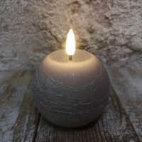 Candl LED bolkrs.+timer taupe 8cm (79013)