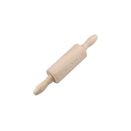 Wooden rolling pin, 23 cm long, for baking and cooking.