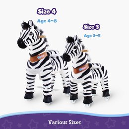 PonyCycle Offizielles Aufsitzspielzeug Modell U Zebra Größe 3 und 4 mit Bremse