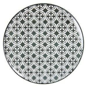 Dinner plate Ø 26 cm Black White Ceramic Eating Sign