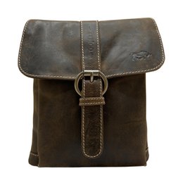 Læder skuldertaske Crossbody taske lavet i 3 farver buffalo læder - Kompakt taske ægte læder