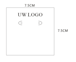  Earrings cards with your logo, customizable gift tags with UW logo design, available in various sizes.