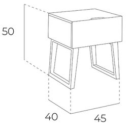 Walnut wood nightstand