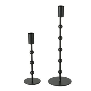 Candlestick metal black 2 pcs. H20-30cm