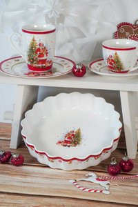 Porseleinen ovenschaal Happy Santa 24,5 x 5,5 cm Isabelle Rose