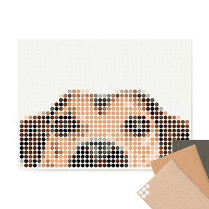 Pixelart set met lijmstippen - hond 30x40 cm