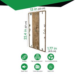 Large vertical rectangle wooden wall clock modern unusual