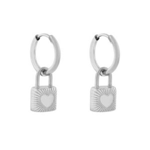 EARRINGS MINIMALISTIC LOCK LARGE