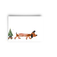 postcard - series 'Christmas' - 'Christmas Dachshund'
