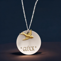 Ketting LUCK met zwaluw - 925 sterling zilver - K925-113
