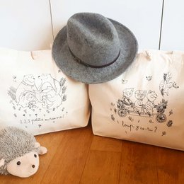 Natural bag 3 Petits Cochons 100% organic cotton certified Control Union