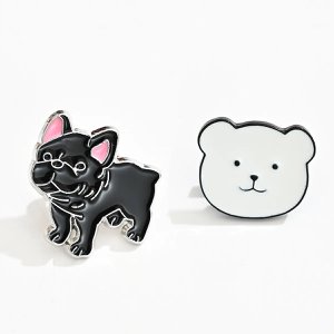 Set of 2 Bear and Dog pins
